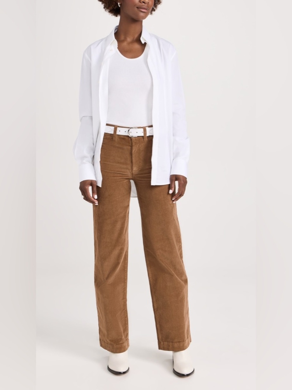 Faherty Brown Stretch Cord Wide Leg Pants 28